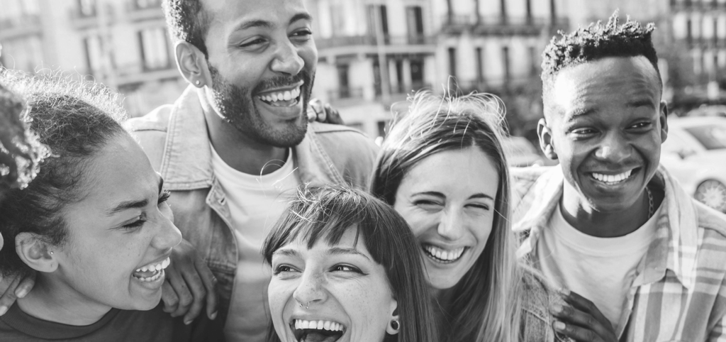group of people laughing, sentiment of bipolar research directory purpose